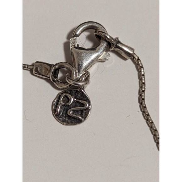 Sterling Silver Necklace with Labradorite Cabochon Pendant - Picture 5 of 11